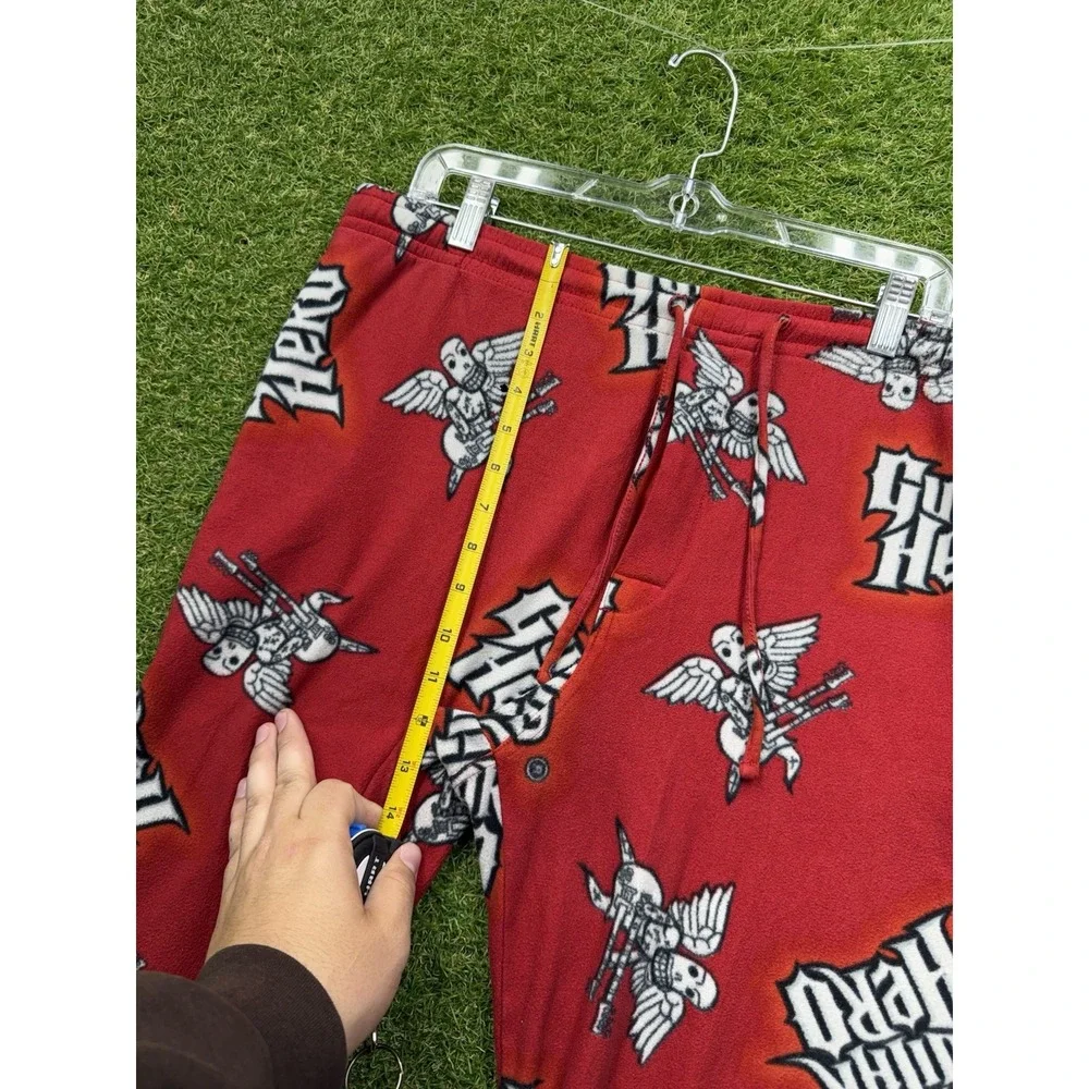 Guitar Hero Pajama Pants Mens Medium Red Fleece 2008 Activision Gaming Lounge